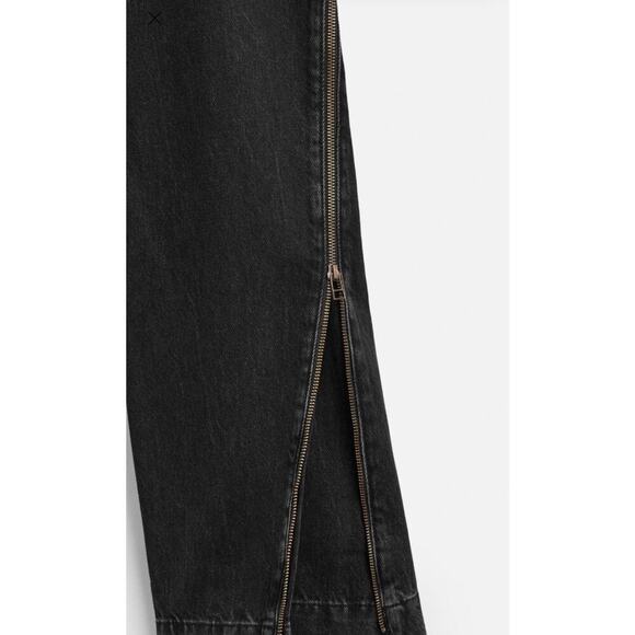 Nwt-Zara - flared zippers jeans -31 - Picture 3 of 9